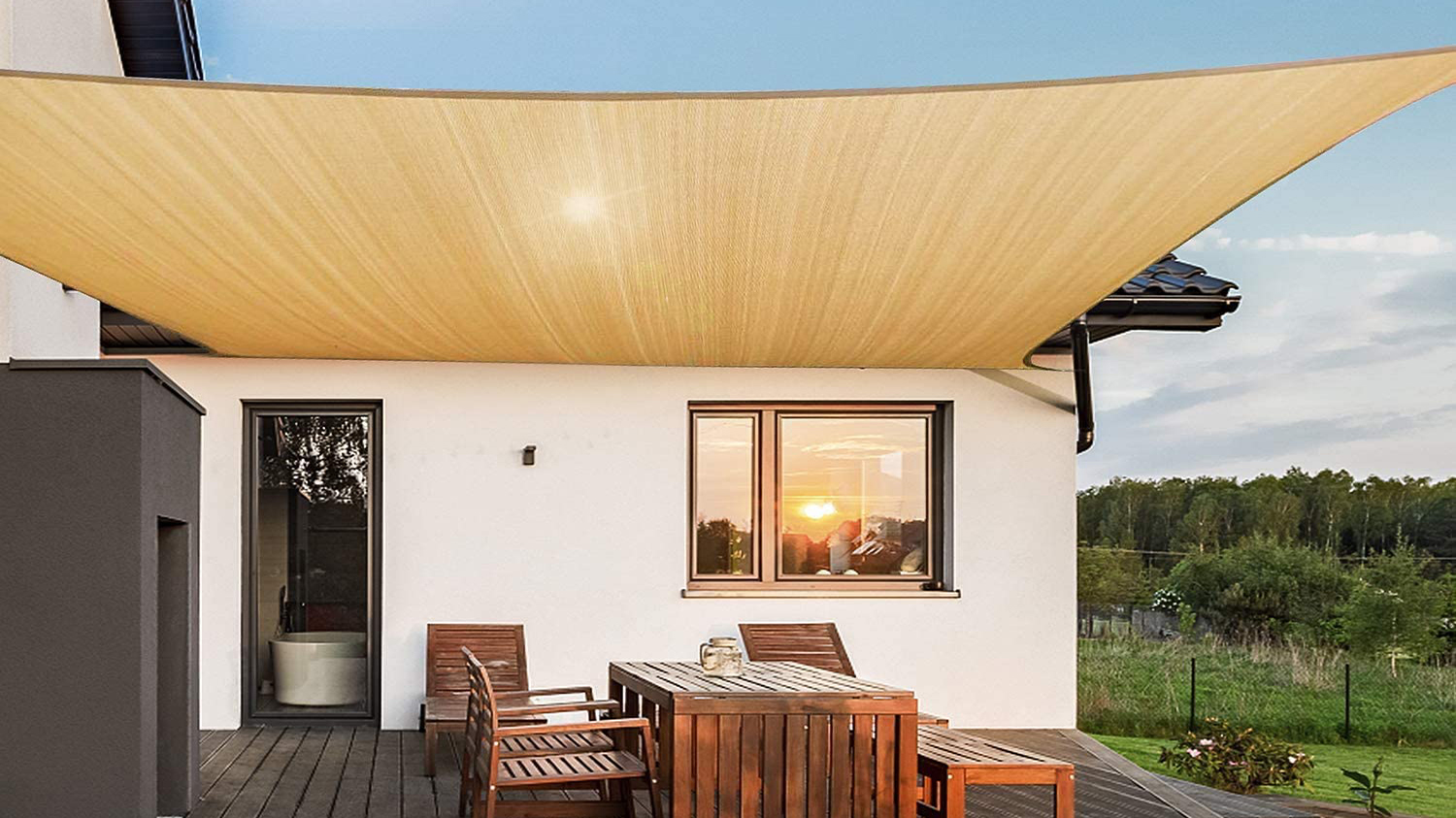 AXT SHADE Toldo Vela de Sombra Impermeable Rectangular 3x4m